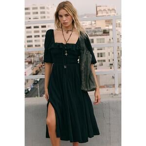 Free People Endless Summer Oasis Black Midi Dress
